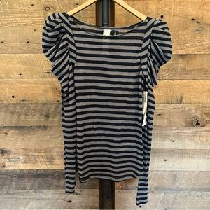 *SOLD* BIRD BY JUICY COUTURE, NWT Bright Regal Stripe Puff Long Sleeved Top, S